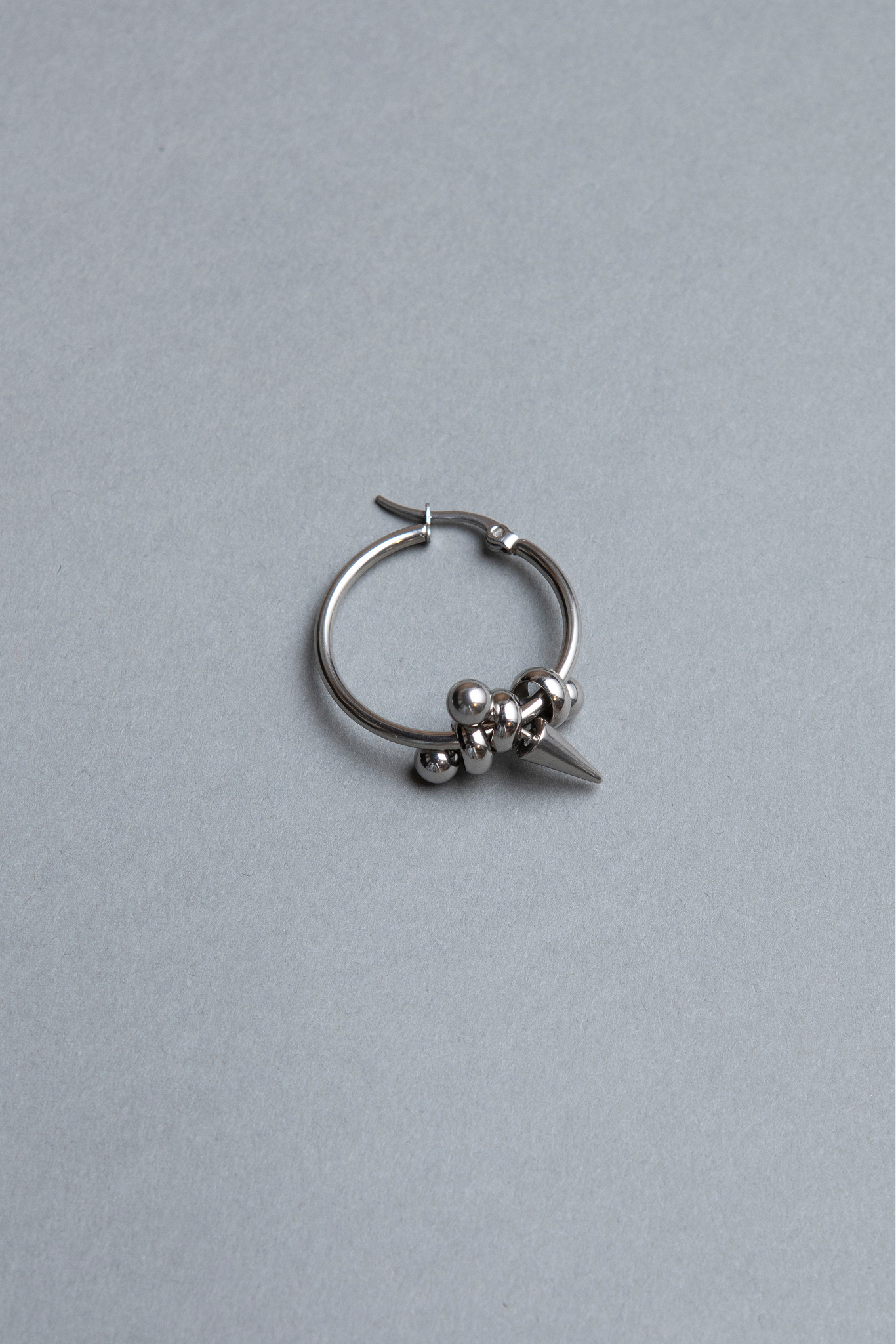 spiky stainless steel small unisex hoop earring