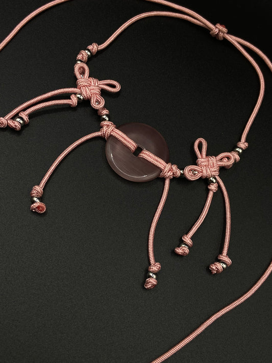 Pink Cat eye Belt/Necklace
