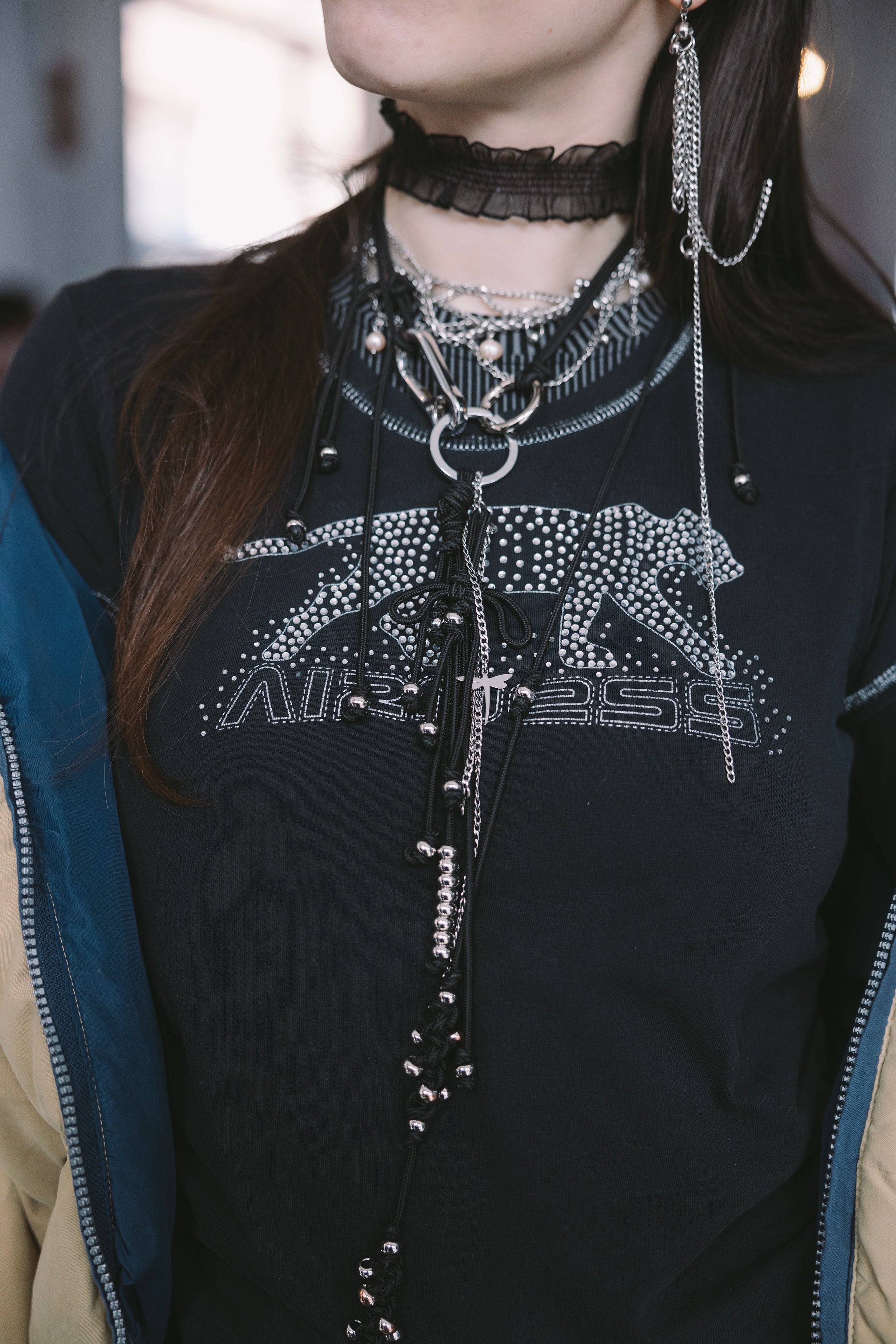 unisex statement chunky black necklace 