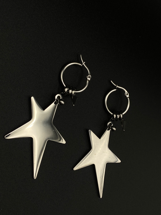 Small Star Hoop Earrings