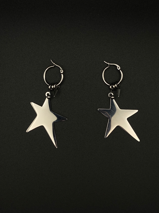 Small Star Hoop Earrings