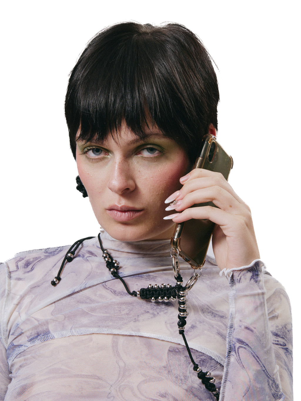 Mobile and smartphone accessory multifunctional unisex back stainless steel phone case holder belt, chain, necklace, chocker