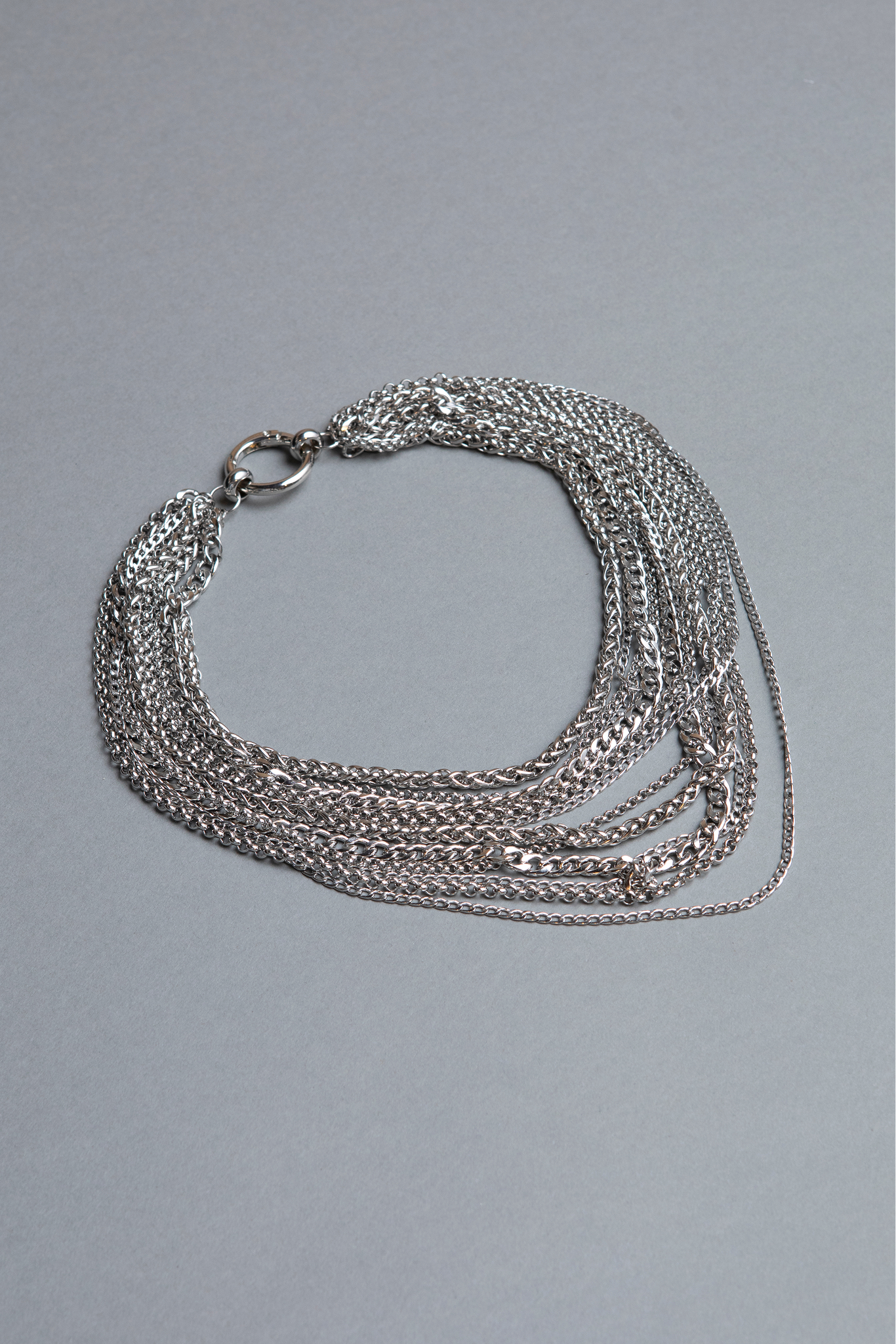 handmade stainless steel chunky big statement necklace with carbin