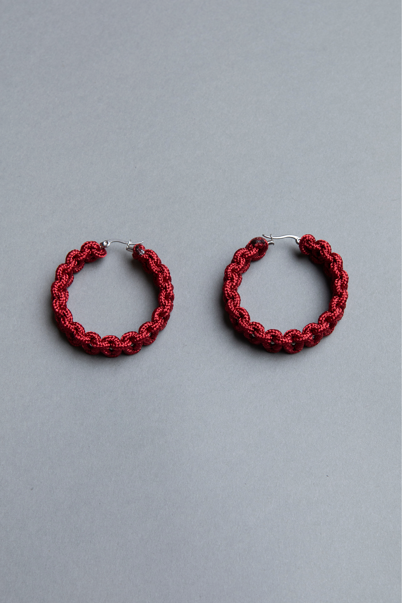 red big stylish unisex hoop earrings