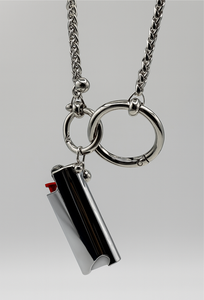 unisex stainless steel long multipurpose lighter holder with bottle opener