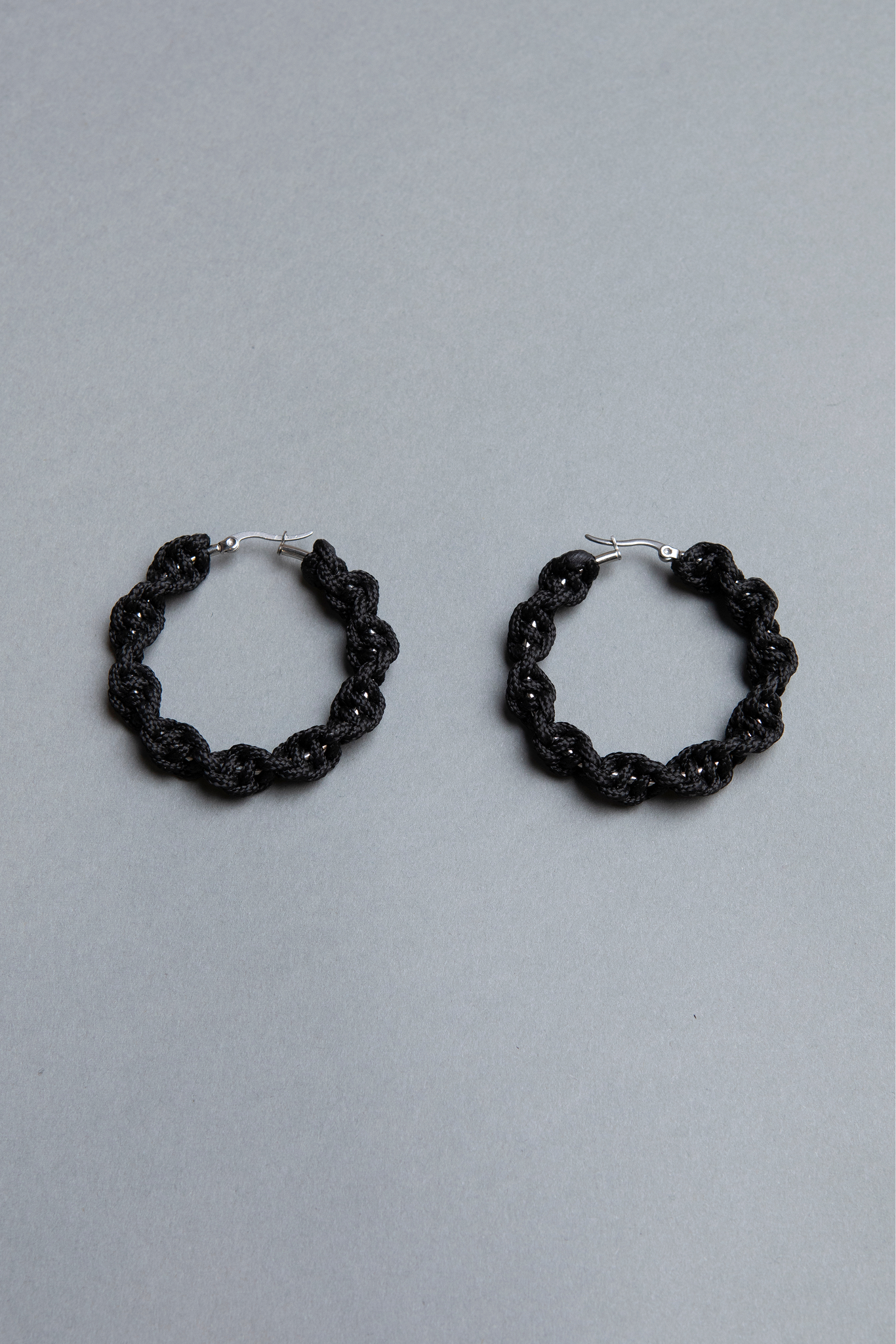 womens spiral big black hoop earrings