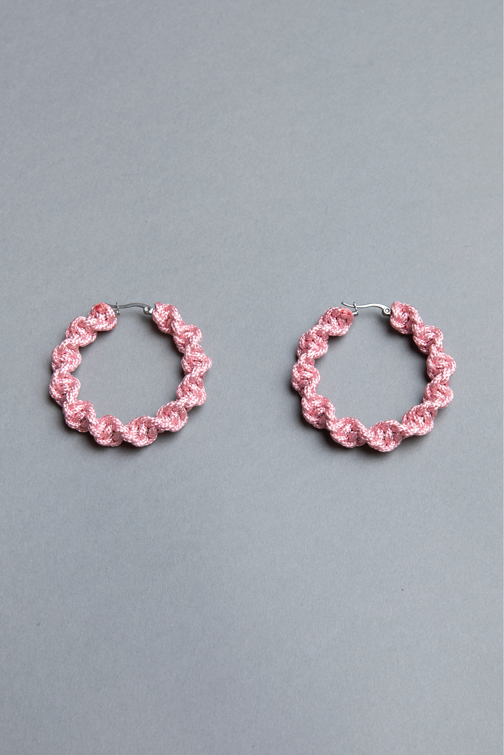 womens spiral big pink hoop earrings