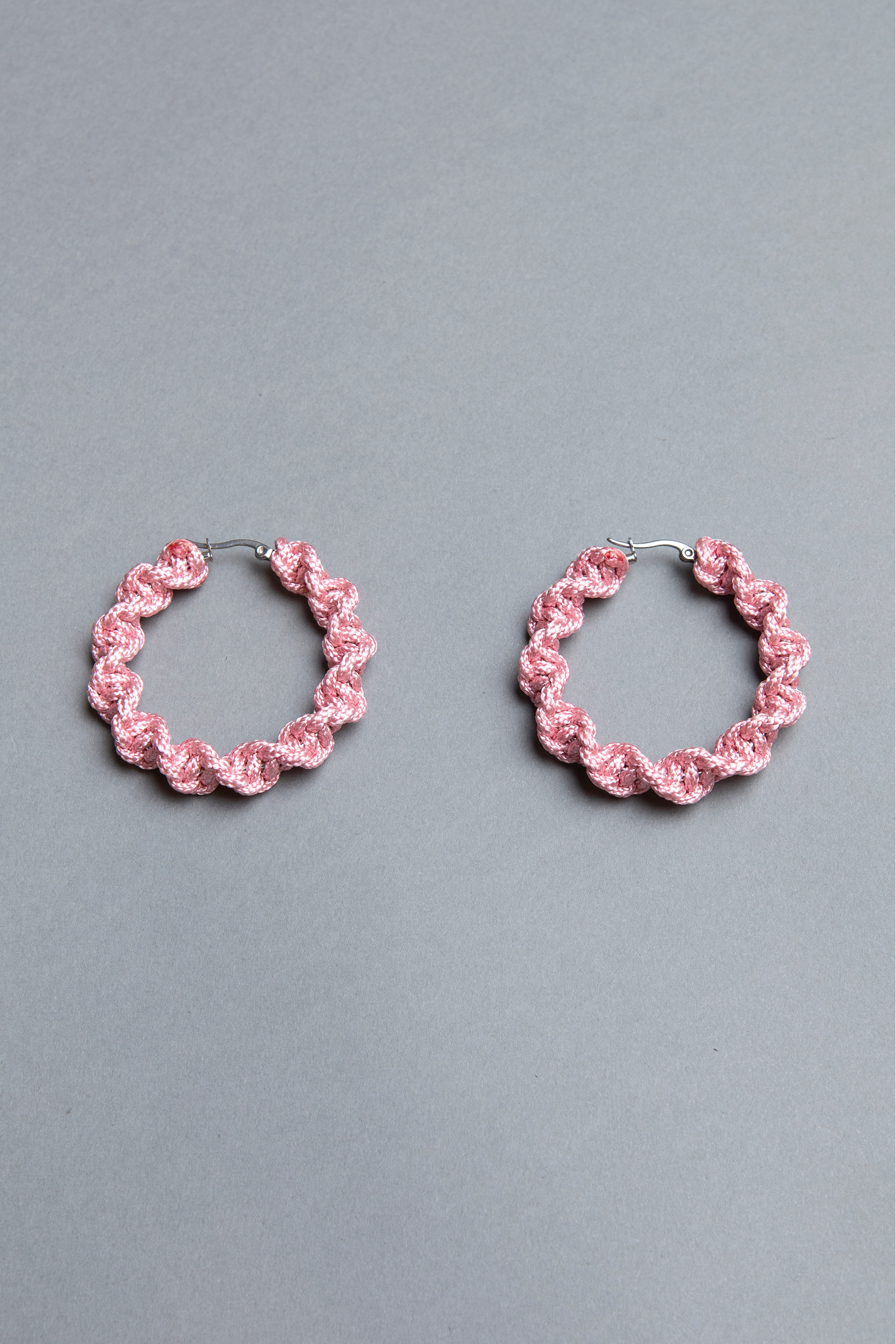 womens spiral big pink hoop earrings